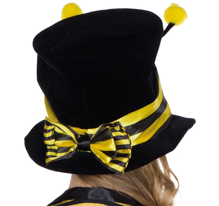 Bienen Zylinder Hut Biene Kostüm-Zubehör für Damen Bienen Zylinder Hut Biene für Damen Kostüm-Zubehör schwarz gelb Tier Tierkostüm Fasching Karneval Mottoparty Accessoire