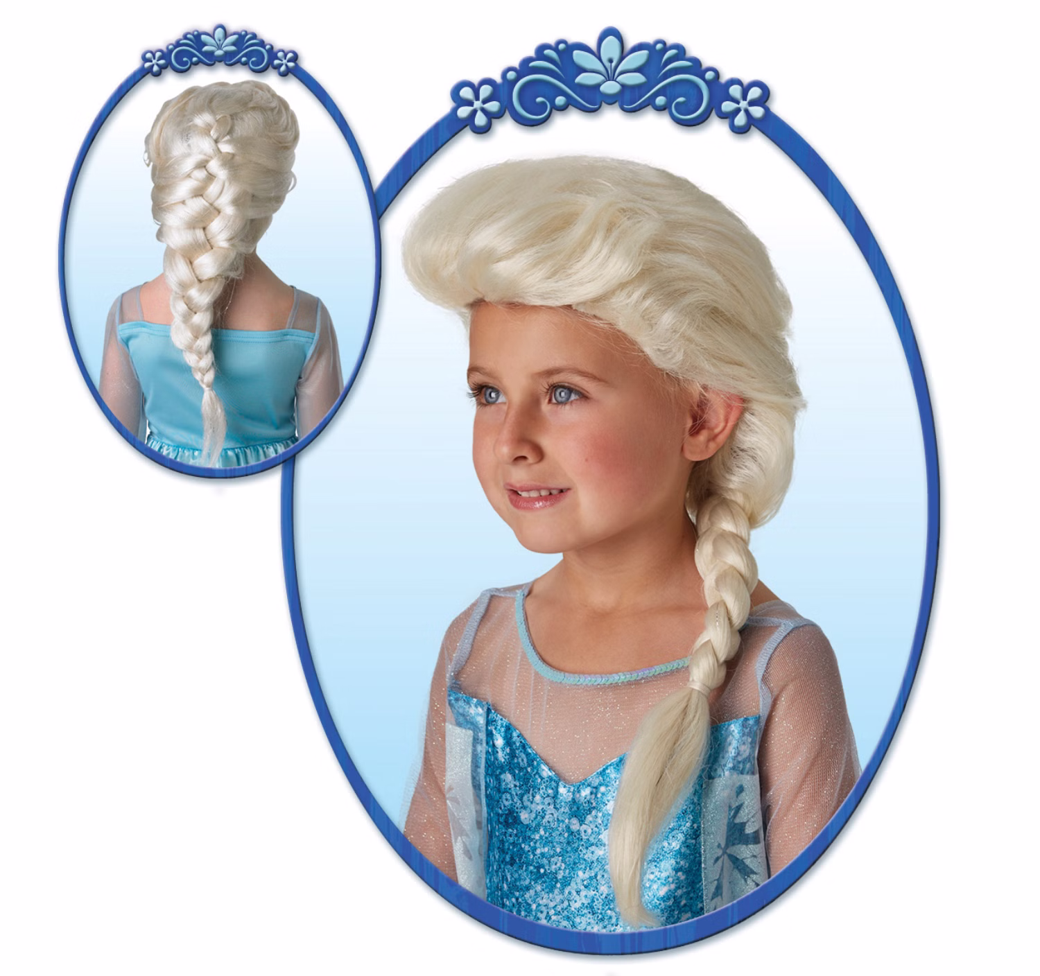 Eiskönigin Perücke Elsa aus Disney Frozen Blond mit geflochtenem Zopf für Kinder SALE Kostüm-Zubehör Fasching Karneval Eiskönigin Perücke Elsa aus Disney Frozen Blond mit geflochtenem Zopf für Kinder
