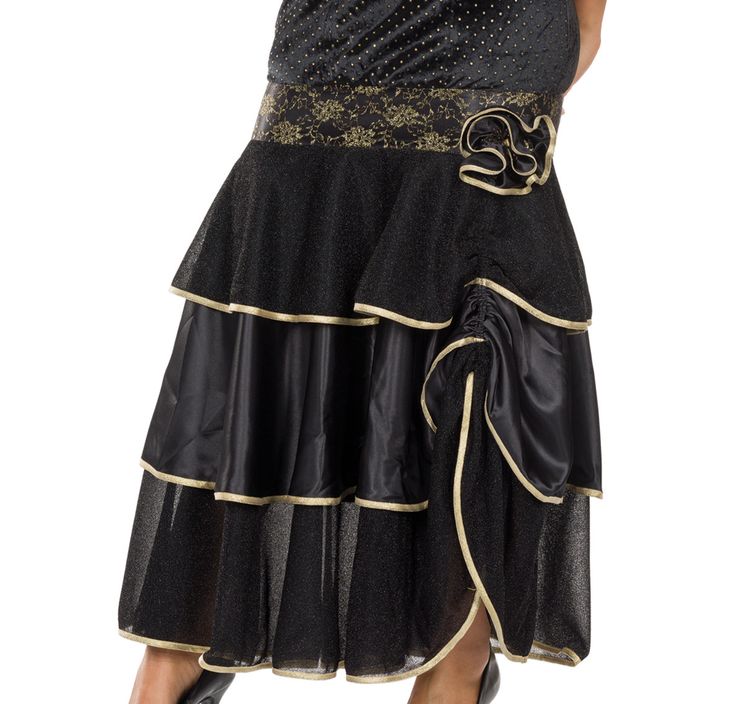 Flamenco Kostüm Spanierin Tänzerin für Damen Flamenco Kostüm Spanierin Tänzerin für Damen Gr. 34-42 schwarz Kleid SALE Fasching Karneval Mottoparty Paarkostüm