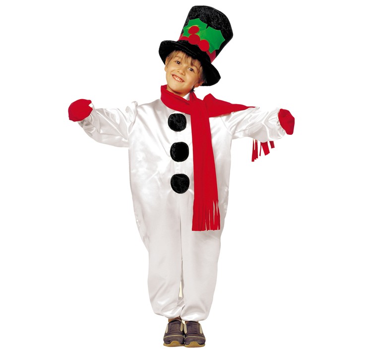 Schneemann Kostüm Yannis für Kinder Gr. 116-128 Weihnachten Winter Fasching Karneval Mottoparty Kinderfasching