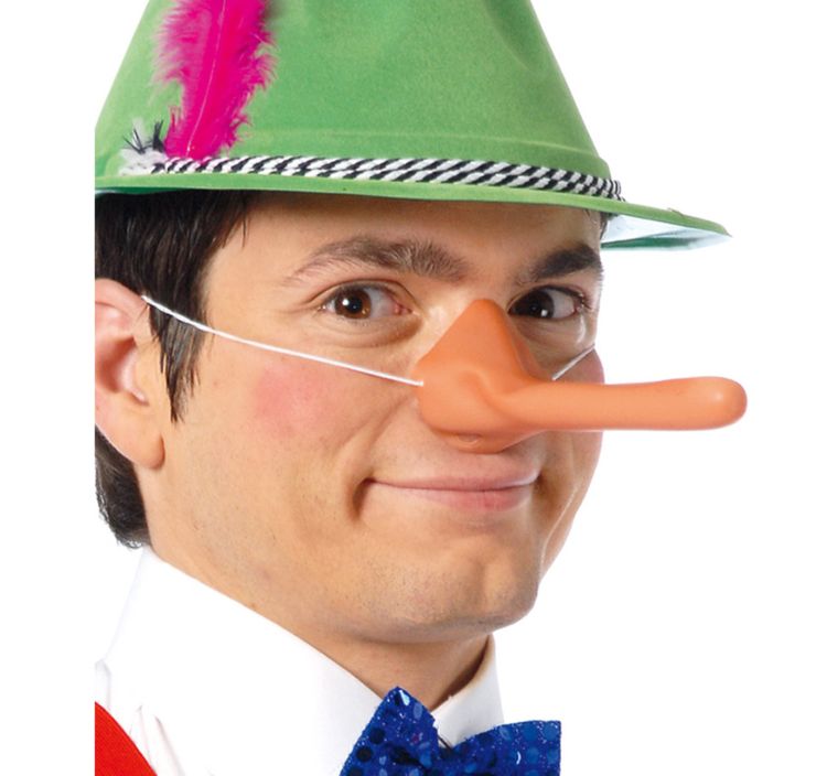 Pinocchio Kostüm für Herren Gr. M-XL  inkl. langer Nase bunt Holzpuppe FilmheldFasching Karneval Mottoparty