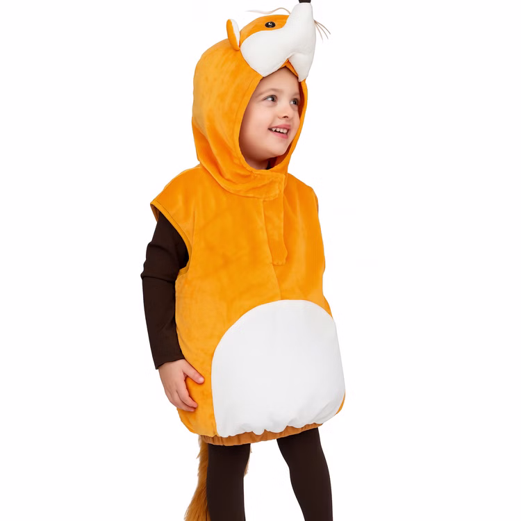 Fuchs Kostüm Freddy für Kinder Gr. 104-110 orange Tier Tierkostüm Fasching Karneval Mottoparty Kindergeburtstag Rollenspiel Fuchs Kostüm Freddy für Kinder seitlich von Vorne