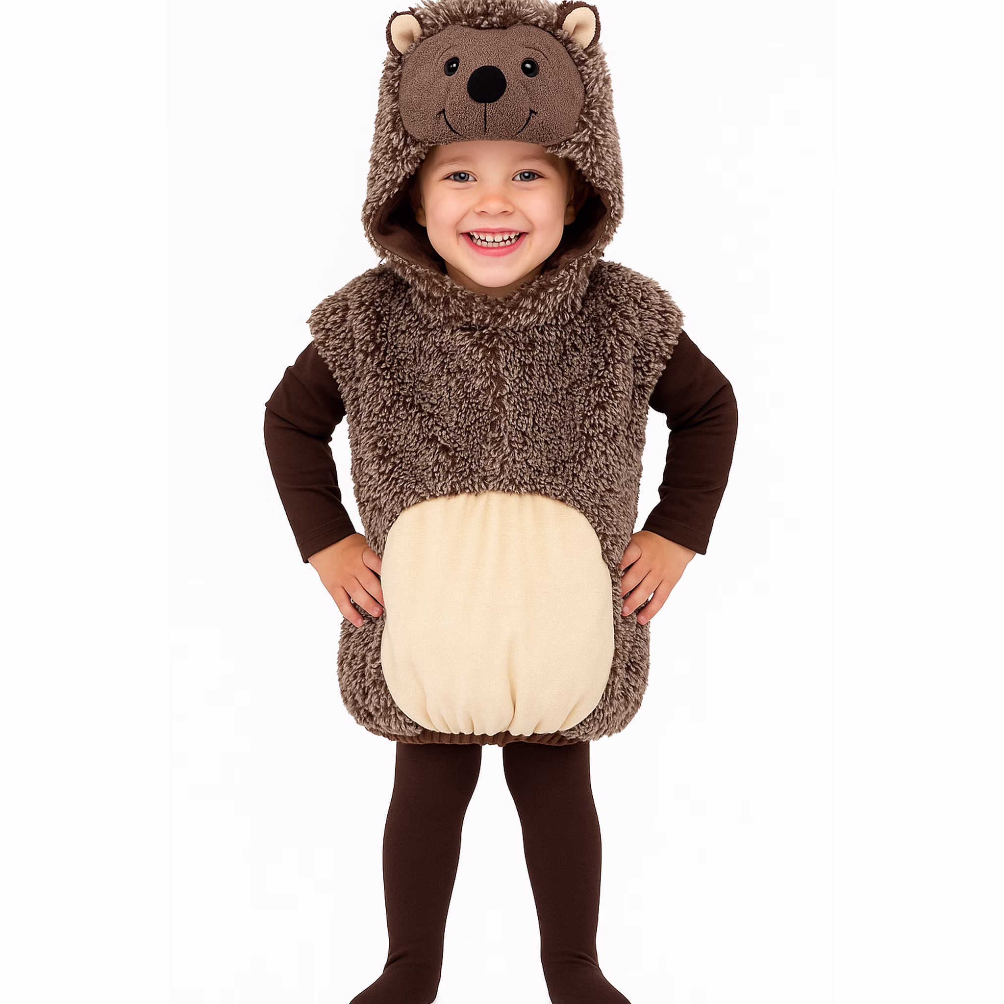 Igel Kostüm Mecky für Kinder Gr. 104-110 braun grau Tier Tierkostüm Fasching Karneval Mottoparty Kinderfasching Rollenspiel Igel Kostüm Mecky für Kinder von Vorne