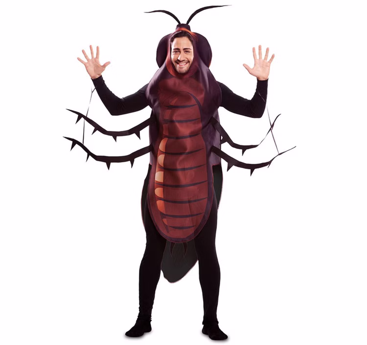 Kakerlaken Kostüm Cucaracha für Herren Gr. M-XL braun Tierkostüm witzig Insekt Küchenschabe Fasching Karneval Mottoparty Gruppenkostüm Kakerlaken Kostüm Cucaracha für Herren von Vorne