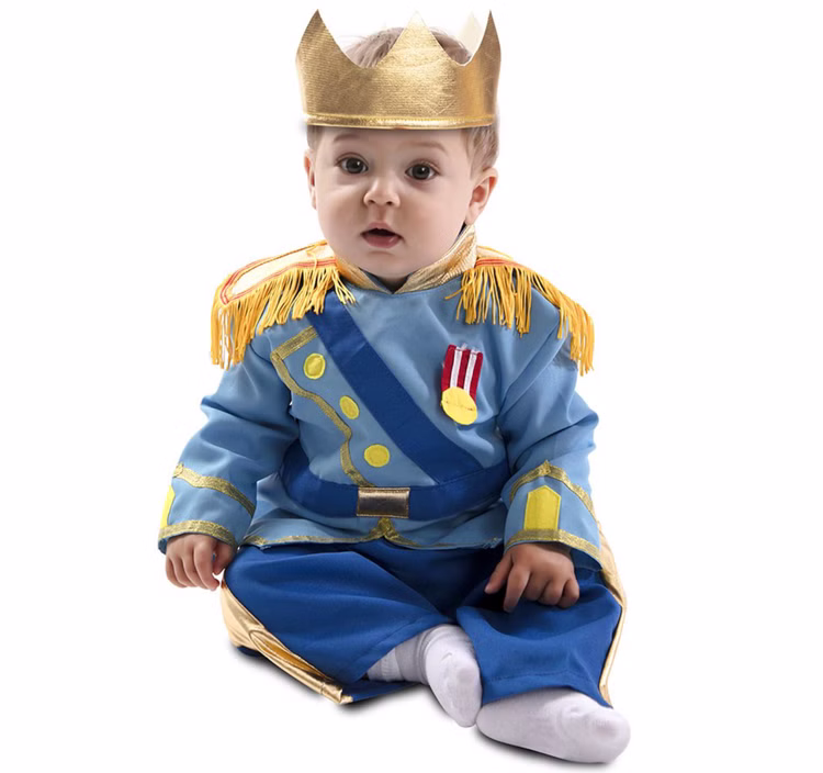 Prinzen Kostüm Kleiner Prinz Archie für Kinder 1-2 Jahre König Märchen Kleinkind Fasching Karneval Mottoparty Kinderfasching Prinzen Kostüm Kleiner Prinz Archie für Kinder sitzend von Vorne