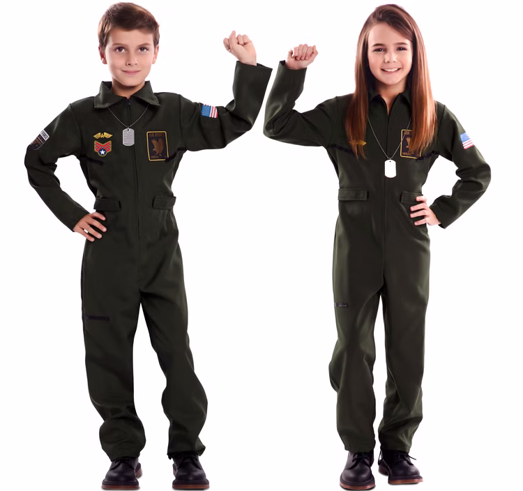 Kampfpilot Kostüm Fliegerass für Kinder 7-12 Jahre Overall grün Unisex für Mädchen und Jungen Fasching Karneval Mottoparty Kinderfasching Familienkostüm Kampfpilot Kostüm Fliegerass für Kinder 7-12 Jahre Overall grün Unisex für Mädchen und Jungen Fasching Karneval Mottoparty Kinderfasching Familienkostüm