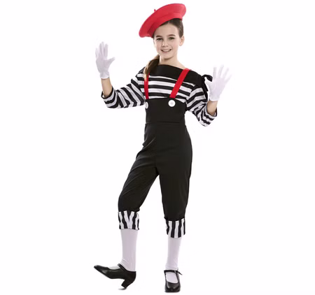 Clown Kostüm Pantomime Fabienne für Kinder 5-12 Jahre schwarz weiß Paarkostüm Familienkostüm Fasching Karneval Mottoparty Kinderfasching Clown Kostüm Pantomime Fabienne für Kinder 5-12 Jahre schwarz weiß Paarkostüm Familienkostüm Fasching Karneval Mottoparty Kinderfasching