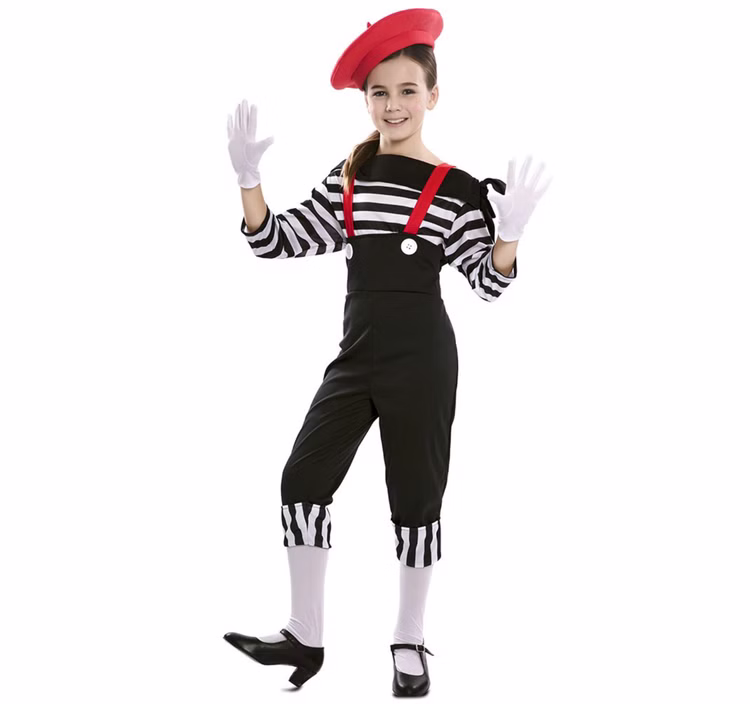 Clown Kostüm Pantomime Fabienne für Kinder 5-12 Jahre schwarz weiß Paarkostüm Familienkostüm Fasching Karneval Mottoparty Kinderfasching Clown Kostüm Pantomime Fabienne für Kinder 5-12 Jahre schwarz weiß Paarkostüm Familienkostüm Fasching Karneval Mottoparty Kinderfasching