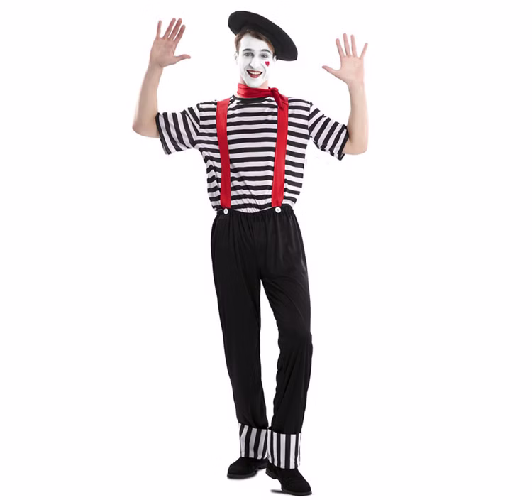 Pantomime Kostüm Clown Francois für Herren Gr. 52 schwarz weiß Paarkostüm Familienkostüm Fasching Karneval Mottoparty Pantomime Kostüm Clown Francois für Herren Gr. 52 schwarz weiß Paarkostüm Familienkostüm Fasching Karneval Mottoparty