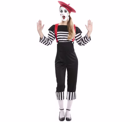 Pantomime Kostüm Clown Florence für Damen Gr. M-L schwarz weiß Fasching Karneval Mottoparty Black & White Party Paarkostüm Familienkostüm Pantomime Kostüm Clown Florence für Damen Gr. M-L schwarz weiß Fasching Karneval Mottoparty Black & White Party Paarkostüm Familienkostüm