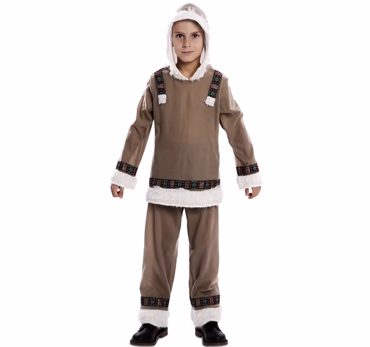 Eskimo Kostüm Inuit Nanuk für Kinder 3-12 Jahre braun Fasching Karneval Mottoparty Eskimo Kostüm Inuit Nanuk für Kinder 3-12 Jahre braun Fasching Karneval Mottoparty
