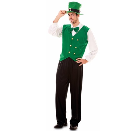 St. Patricks Day Kostüm Leprechaun grüner Elf für Herren