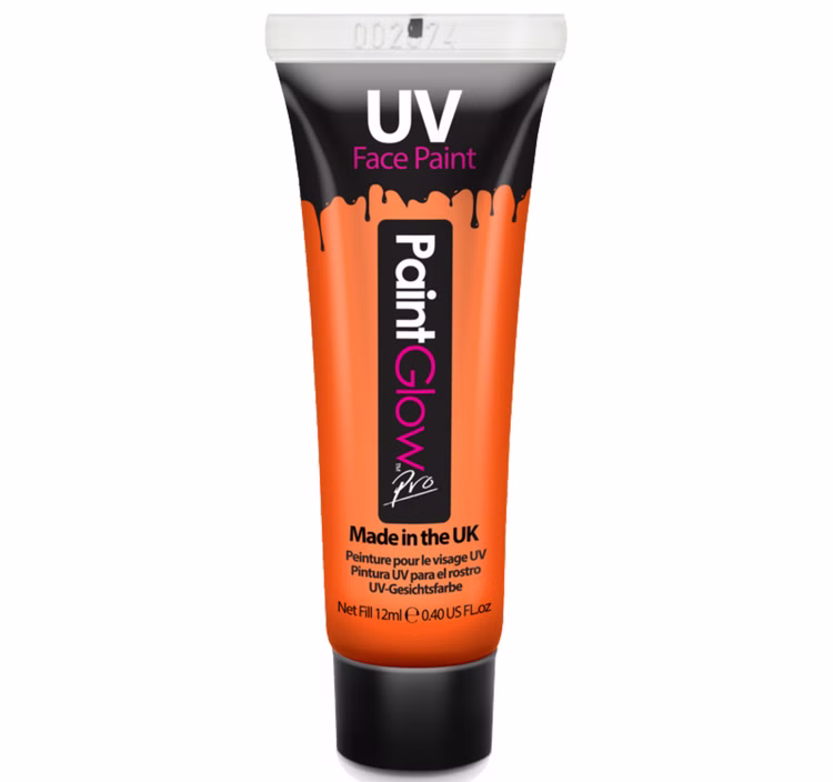 Schwarzlicht Farbe UV-Schminke Make-Up orange 12 ml Kostüm-Zubehör Fasching Karneval Mottoparty Neon-Party Festival Schwarzlicht Farbe UV-Schminke Make-Up orange 12 ml Kostüm-Zubehör Fasching Karneval Mottoparty Neon-Party Festival