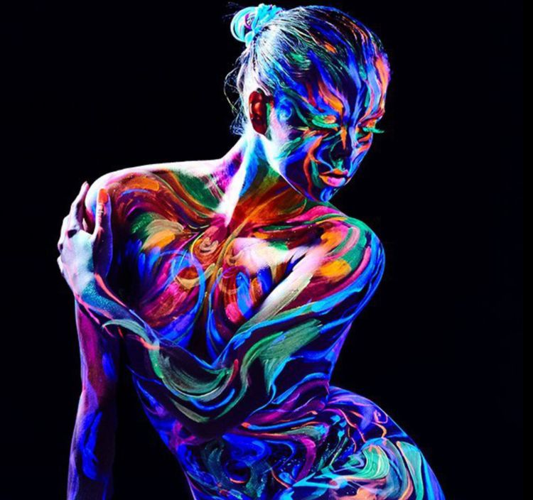 Schwarzlicht Farbe UV-Schminke Make-Up orange 12 ml Kostüm-Zubehör Fasching Karneval Mottoparty Neon-Party Festival