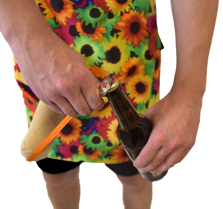 Lustige Grillschürze  Exhibitionist mit Bieröffner & Hut für Herren 49 cm JGA Geburtstag Fasching Karneval Sommerparty Grillparty