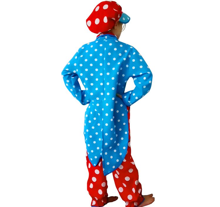 Clown Kostüm Fridolin für Kinder Clown Kostüm Fridolin für Kinder Gr. 116-128 bunt rot blau Frack SALE Kinderfasching Karneval Fasching Mottoparty Kindergeburtstag