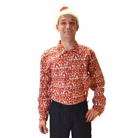 Weihnachts-Hemd Rentier Rudolf für Herren Gr. 50-54 mit Christmas-Motiv Christmas SALE Weihnachtsfest Bekleidung Weihnachten  Weihnachtsfeier