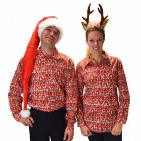 Weihnachts-Hemd Rentier Rudolf für Herren Gr. 50-54 mit Christmas-Motiv Christmas SALE Weihnachtsfest Bekleidung Weihnachten  Weihnachtsfeier