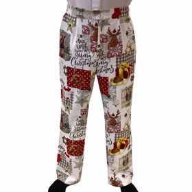 Merry Christmas Hose Weihnachten für Herren Gr. 50-52 Stoffhose weiß Weihnachtsmotiv SALE Weihnachtsfeier Ugly Christmas Merry Christmas Hose Weihnachten für Herren Gr. 50-52 Stoffhose weiß Weihnachtsmotiv SALE Weihnachtsfeier Ugly Christmas