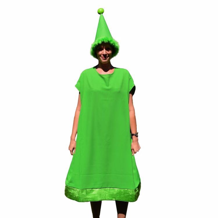Unisex XXL Brettspiel Kostüm nicht ärgern Spielfigur grün für Erwachsene Karneval Fasching Mottoparty Gruppenkostüm Paarkostüm Unisex XXL Brettspiel Kostüm nicht ärgern Spielfigur grün für Erwachsene mit Hut von Vorne