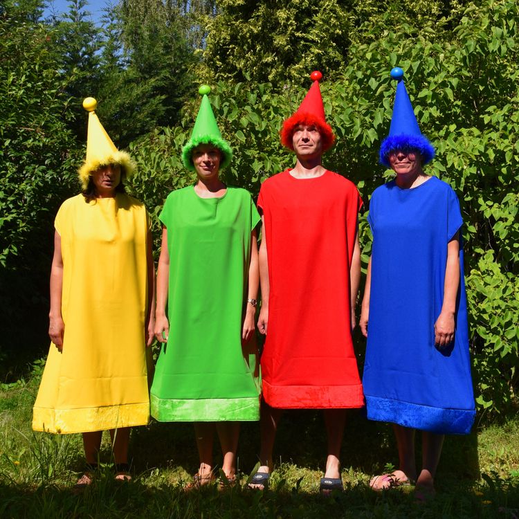 Brettspiel Kostüm nicht ärgern Spielfigur gelb für Erwachsene Unisex XXL Brettspiel Kostüm nicht ärgern Spielfigur gelb für Erwachsene mit Hut von Vorne