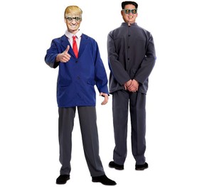 Präsident Kostüm Trump vs. Kim Yong Un Wendekostüm für Herren Gr. XLZwei in Eins Kostüm Spaßkostüm SALE Fasching Karneval Mottoparty