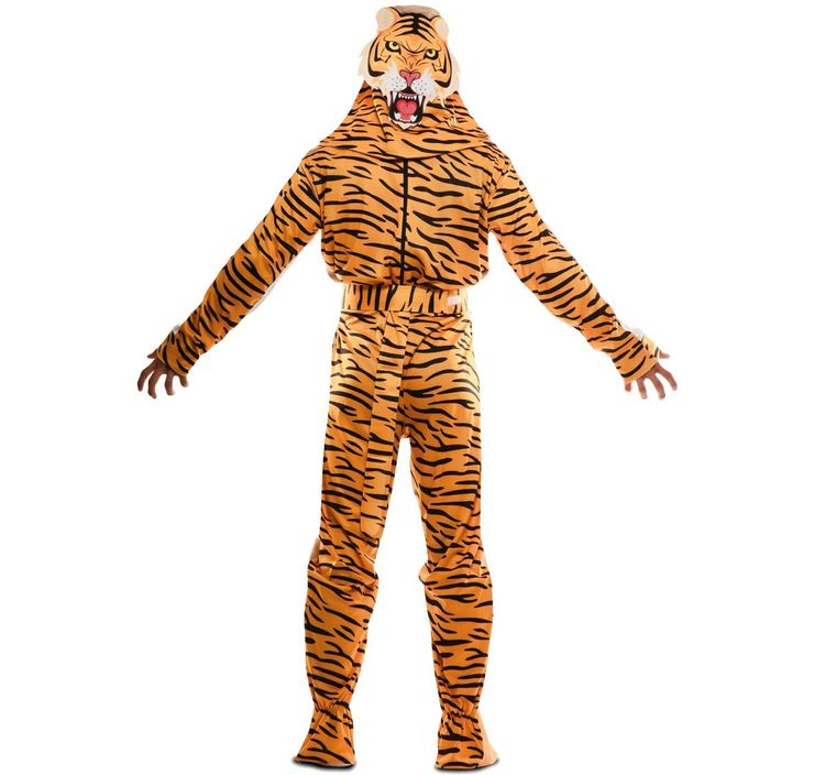 Safari Wendekostüm Tiger Jäger für Herren Safari Wendekostüm Tiger Jäger für Herren Gr. M-XL braun orange Zwei in Eins-Kostüm Spaßkostüm Fasching Karneval Mottoparty