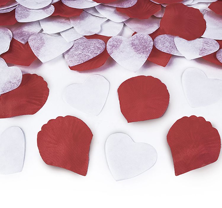 Shooter mit Herzen und Blättern, Konfettikanone 50 cm Shooter mit weissen Herzen + roten Blättern 50cm Konfettikanone Partydeko Partyzubehör Hochzeit