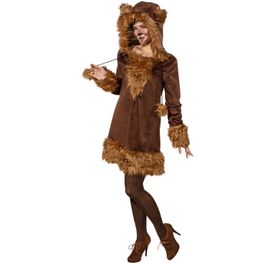 Bär Kostüm Braunbär Kleid für Damen Gr. 36-48 Tier Tierkostüm Waldtier braun Fasching Karneval Mottoparty