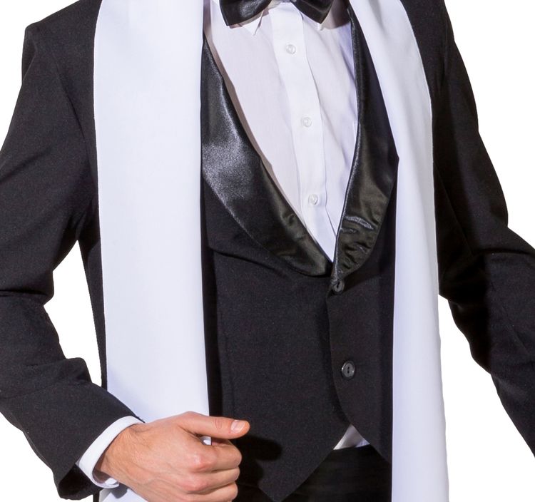 Frack Kostüm mit Satinkragen 20er Jahre für Herren Gr. 48-58 schwarz Charleston Dandy Karneval Fasching Mottoparty