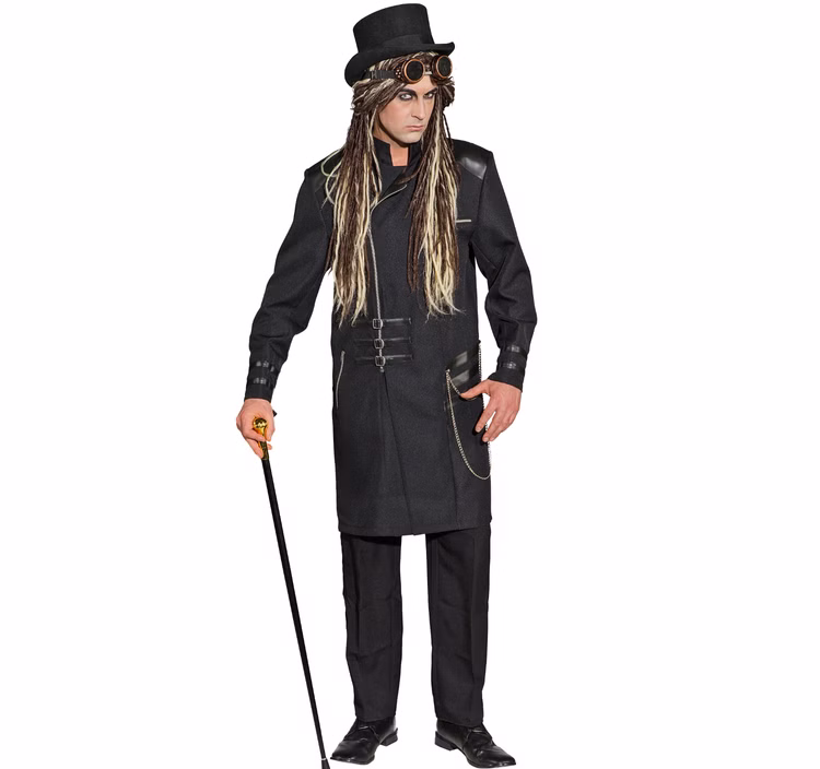 Gothic Kostüm Steampunk Gehrock schwarz deluxe für Herren Gr. 50-56 schwarz SALE Fasching Karneval Mottoparty Gothic Kostüm Steampunk Gehrock schwarz deluxe für Herren Gr. 50-56 schwarz SALE Fasching Karneval Mottoparty