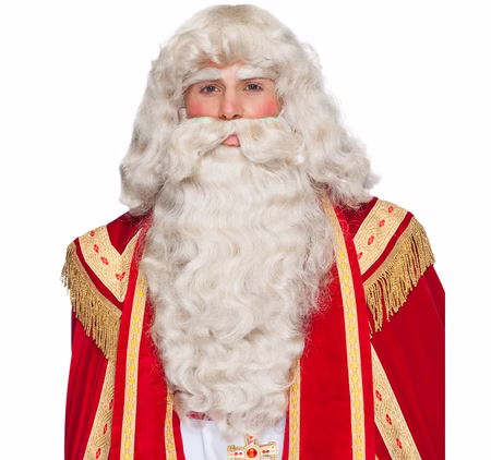Weihnachtsmann Perücke mit Bart und Augenbrauen weiß deluxe Kostüm-Zubehör Fasching Karneval Weihnachen Nikolaus Weihnachtsmann Perücke mit Bart und Augenbrauen weiß deluxe Kostüm-Zubehör Fasching Karneval Weihnachen Nikolaus
