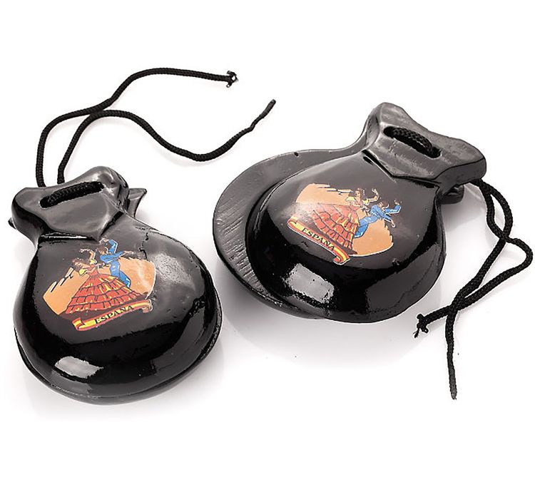 Kastagnetten 1 Paar spanisches Musikinstrument Kostüm-Zubehör Kastagnetten 1 Paar spanisches Musikinstrument Kostüm-Zubehör Fasching Karneval Mottoparty Accessoire Viva Espania