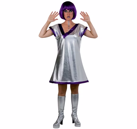 Weltraum Kostüm Space Woman Galaxia für Damen Gr. 36-46 Kleid silber lila Fasching Karneval Mottoparty Weltraum Kostüm Space Woman Galaxia für Damen Gr. 36-46 Kleid silber lila Fasching Karneval Mottoparty