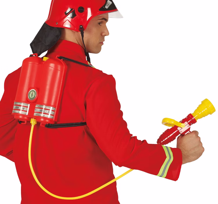 Feuerwehr Spielzeug Tankrucksack Wassertank mit Schlauch rot Kostüm Zubehör Fasching Karneval Feuerwehr Spielzeug Tankrucksack Wassertank mit Schlauch rot Kostüm Zubehör Fasching Karneval