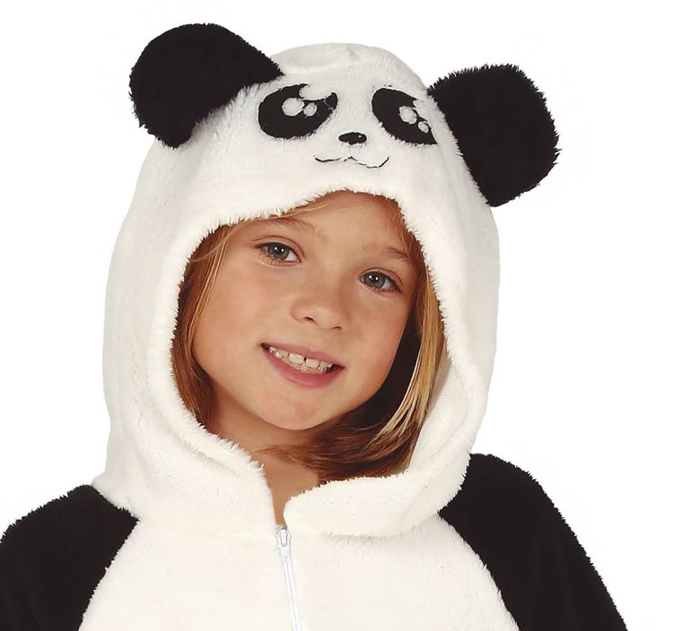 Panda Bär Kostüm Han Li für Kinder 5-12 Jahre Tier schwarz weiß China Asien Fasching Karneval Mottoparty Kinderfasching