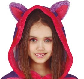 Grinsekatze Kostüm Katze für Kinder 5-12 Jahre Kleid pink lila Tierkostüm Katzenkostüm Fasching Karneval Mottoparty Kindergeburtstag Filmheld