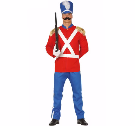 Zinnsoldat Kostüm Nussknacker Soldat für Herren Gr. 48-54 Uniform rot blau Märchen Fasching Karneval Zinnsoldat Kostüm Nussknacker Soldat für Herren Gr. 48-54 Uniform rot blau Märchen Fasching Karneval