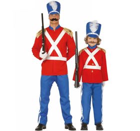 Zinnsoldat Kostüm Nussknacker Soldat für Herren Gr. 48-54 Uniform rot blau Märchen Fasching Karneval