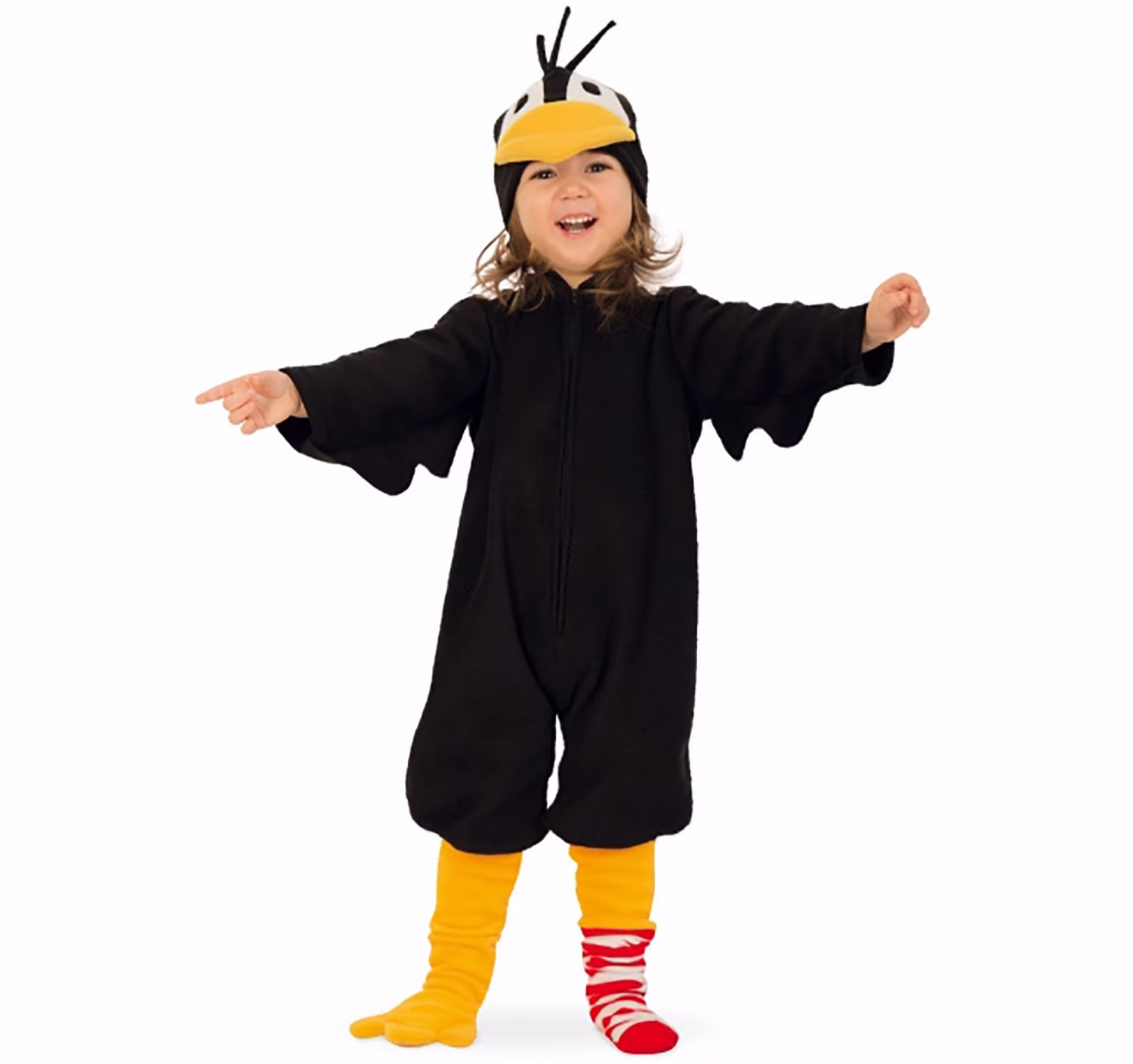 Rabe Socke Kostüm Der kleine Rabe Socke für Kinder Gr. 104-116 schwarz Vogel Tier Tierkostüm Fasching Karneval Mottoparty Kinderfasching Lizenz