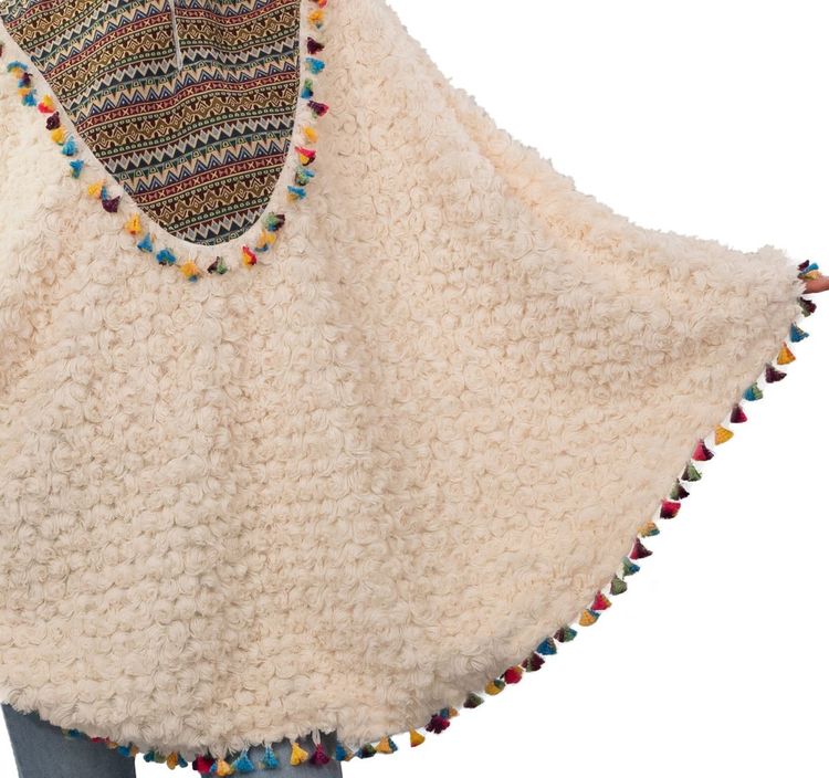 Alpaka Kostüm Lama Poncho für Damen Damen Kostüm Poncho Lama Alpaka Onesize Tier Kostüm andere Länder Fasching Karneval Mottoparty