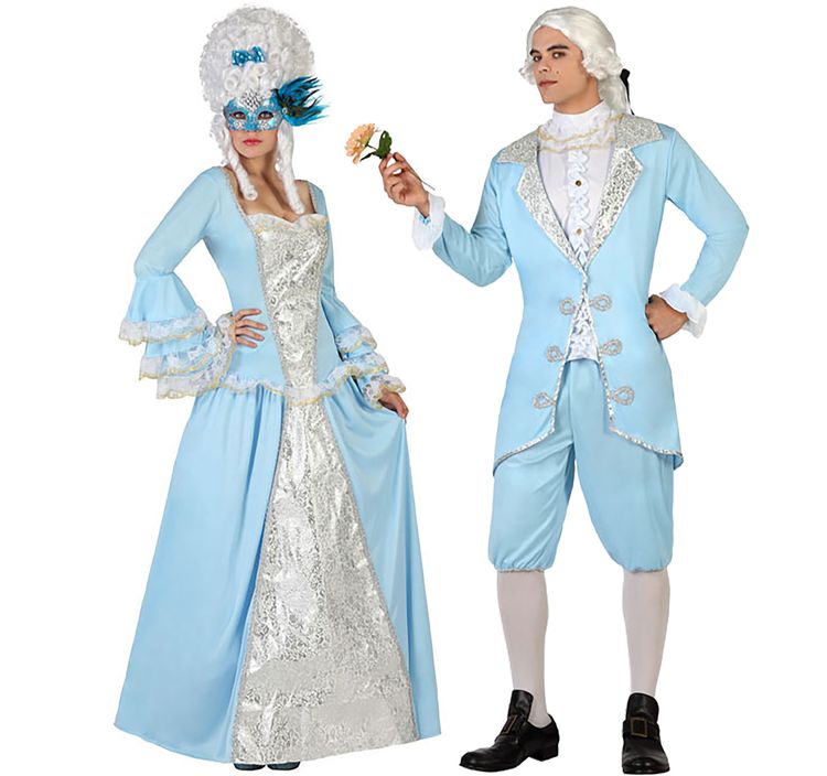 Barock Kostüm Rokoko Adelais für Damen Gr. XS-L Kleid blau Paarkostüm Fasching Karneval Mottoparty Zauberer von OZ
