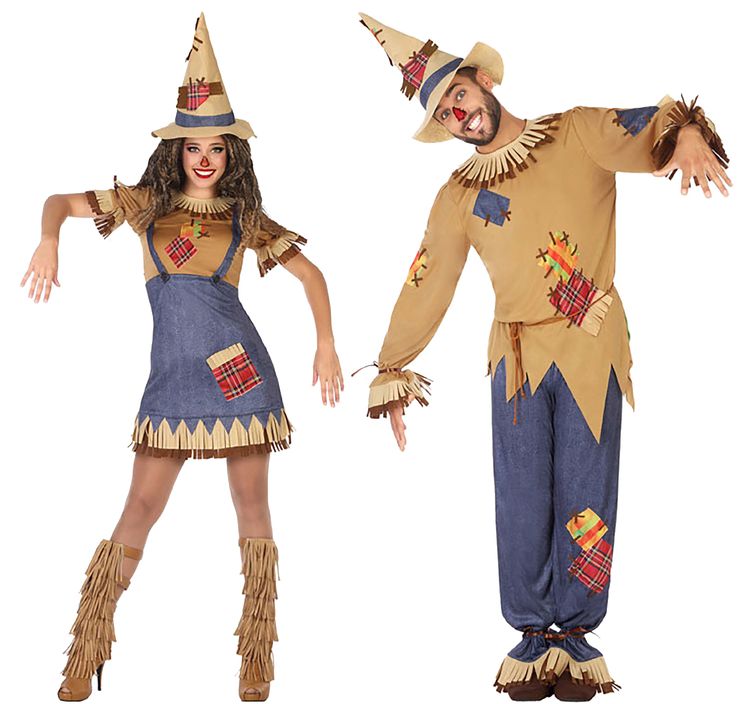 Vogelscheuche Kostüm Moritz für Herren Gr. M-XL braun blau Paarkostüm Fasching Karneval Mottoparty Zauberer von OZ