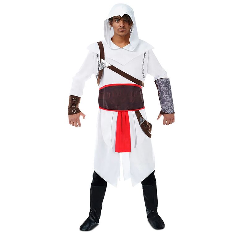 Assassins Creed Kostüm Altair deluxe für Herren Gr. M-XL weiß Computerspiel SALE Mittelalter Fasching Karneval Mottoparty