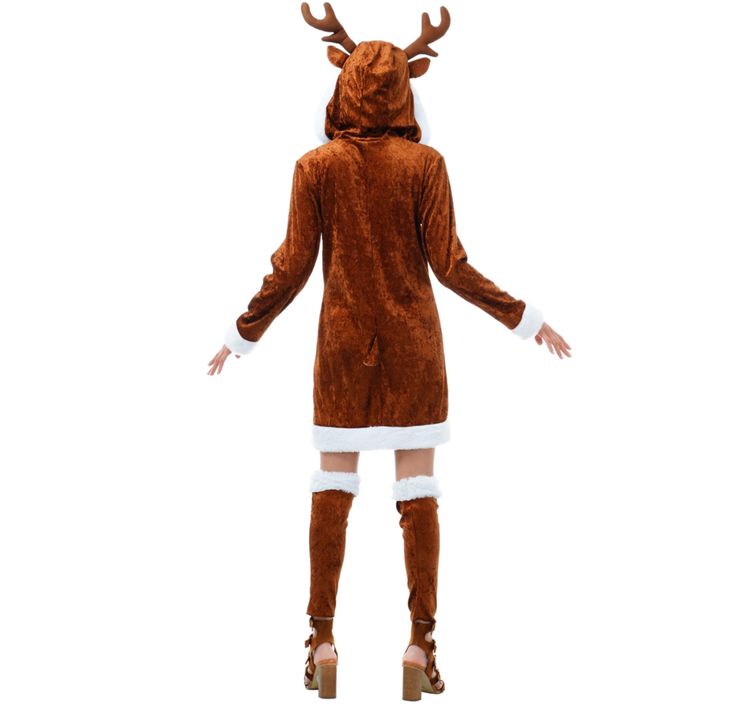 Reh Kostüm Sophie für Damen Gr. XS-L Kleid braun Tier Fasching Karneval Mottoparty Tierkostüm 