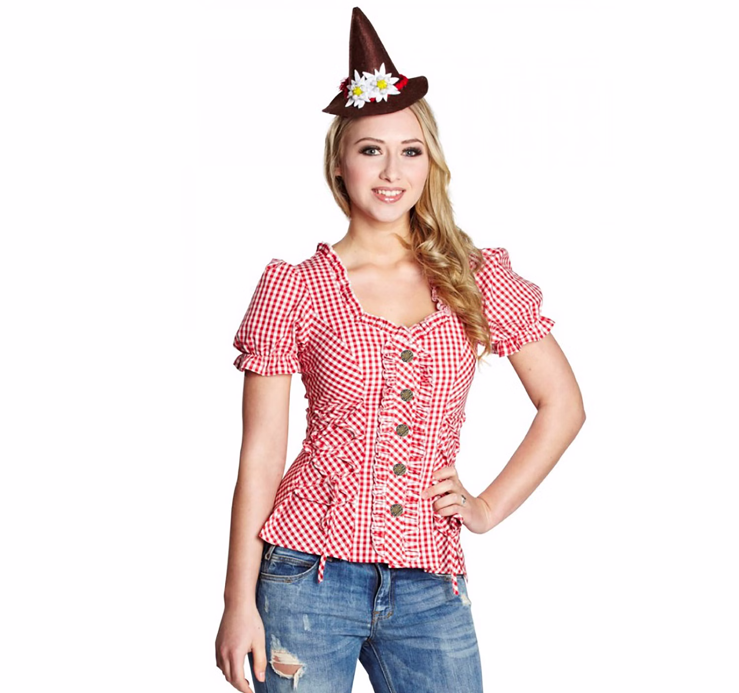Oktoberfest Bluse Trachtenbluse für Damen Gr. 36-48 rot weiß kariert Wiesn Wasen Fasching Karneval Mottoparty Oktoberfest Bluse Trachtenbluse für Damen Gr. 36-48 rot weiß kariert Wiesn Wasen Fasching Karneval Mottoparty
