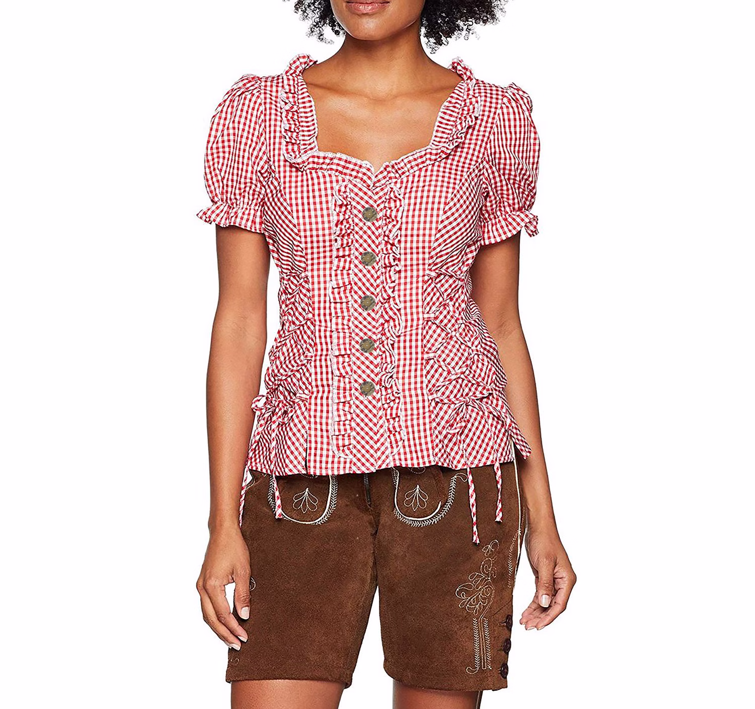 Oktoberfest Bluse Trachtenbluse für Damen Gr. 36-48 rot weiß kariert Wiesn Wasen Fasching Karneval Mottoparty Oktoberfest Bluse Trachtenbluse für Damen Gr. 36-48 rot weiß kariert Wiesn Wasen Fasching Karneval Mottoparty