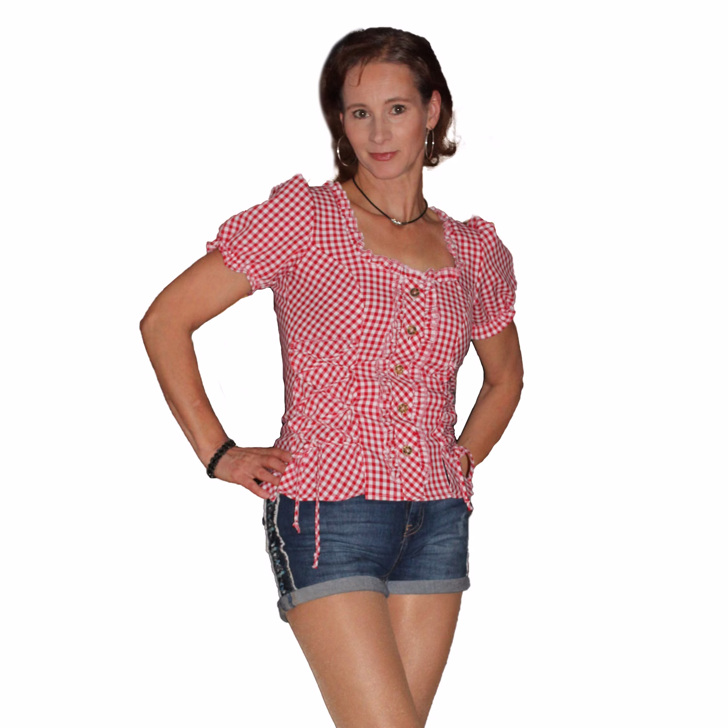 Oktoberfest Bluse Trachtenbluse für Damen Gr. 36-48 rot weiß kariert Wiesn Wasen Fasching Karneval Mottoparty Oktoberfest Bluse Trachtenbluse für Damen Gr. 36-48 rot weiß kariert Wiesn Wasen Fasching Karneval Mottoparty