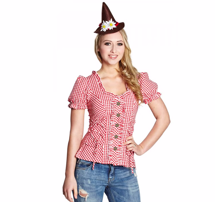 Oktoberfest Bluse Trachtenbluse für Damen Gr. 36-48 rot weiß kariert Wiesn Wasen Fasching Karneval Mottoparty Oktoberfest Bluse Trachtenbluse für Damen Gr. 36-48 rot weiß kariert Wiesn Wasen Fasching Karneval Mottoparty