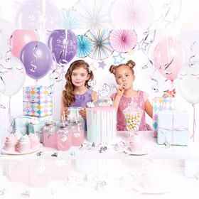 Einhorn Party Set Kinder Geburtstag 35-tlg. Tischdeko SALE Party-Deko Unicorn-Party Mädchen Kindergeburtstag Fasching Karneval Mottoparty